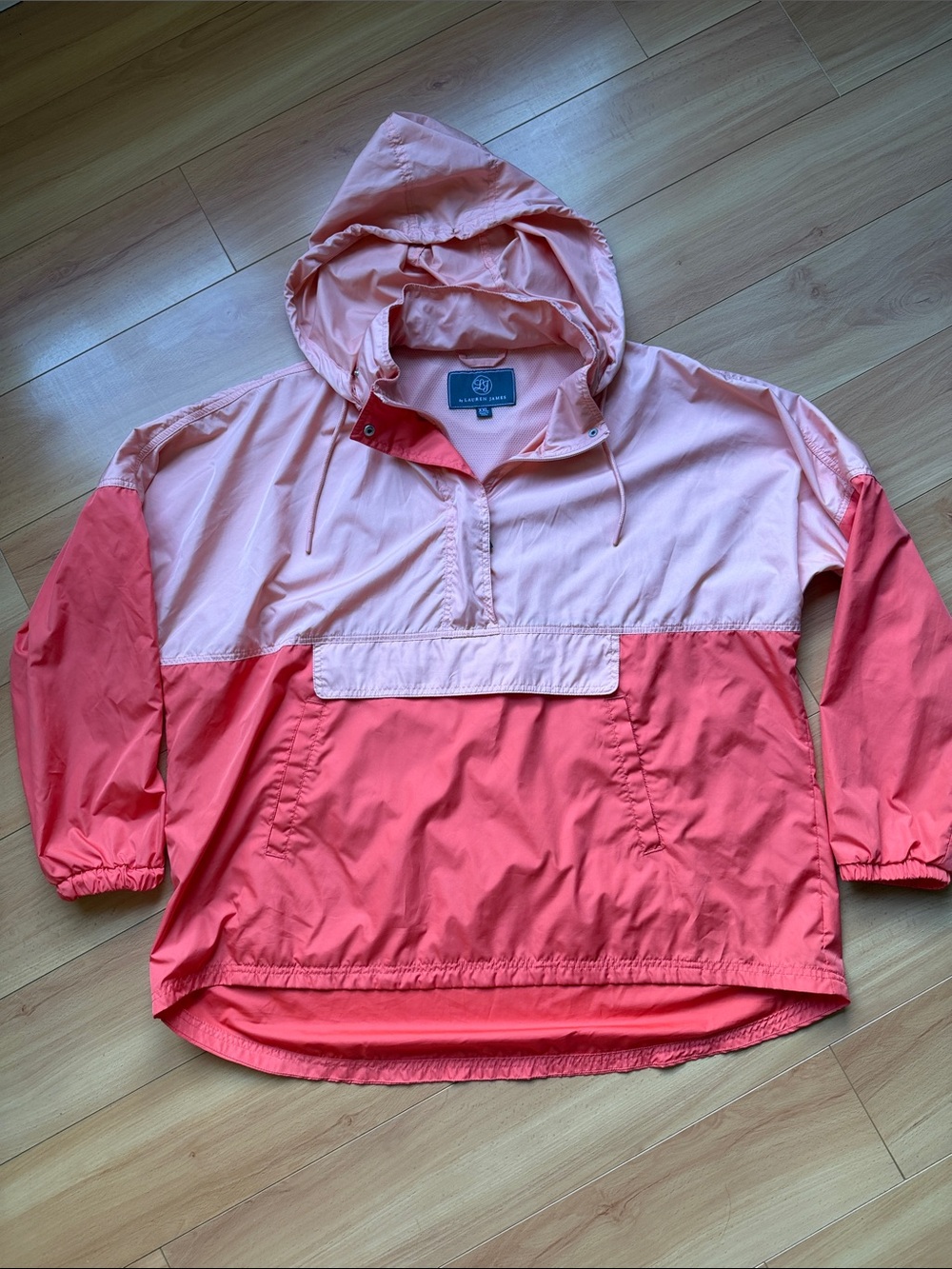Lauren James Two-Tone Pink Hooded Pullover Raincoat